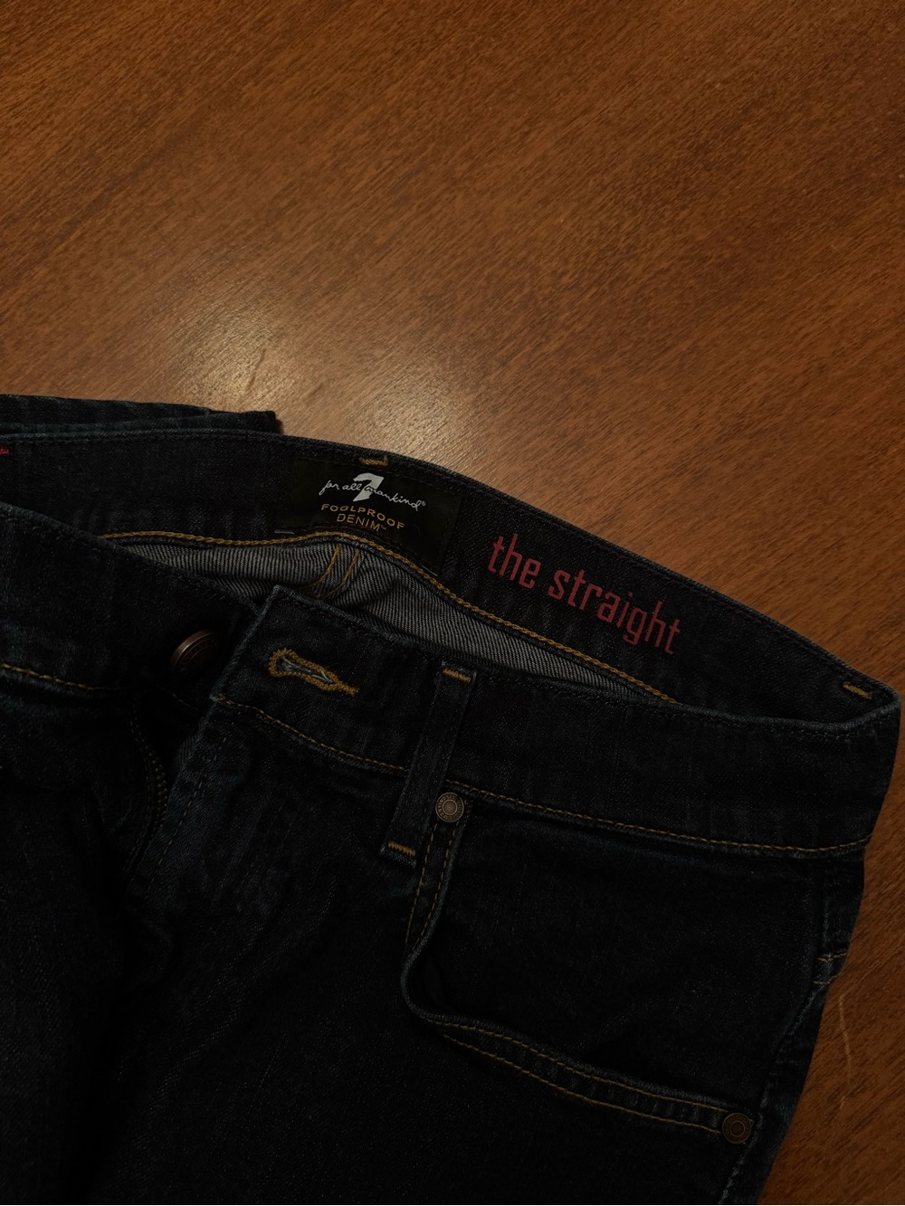 7 for all Mankind The Straight Men's Dark Blue Jeans